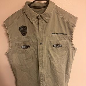 2003 Army Green Harley Davidson Vest